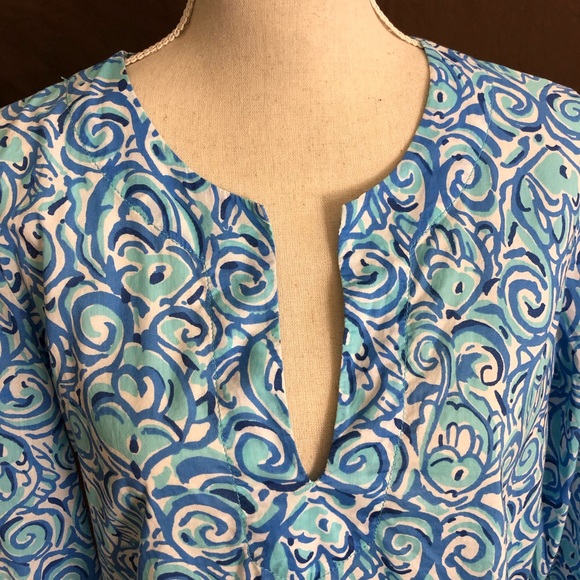 Lilly Pulitzer Amelia Island Top Chasing Tail M - Picture 3 of 7